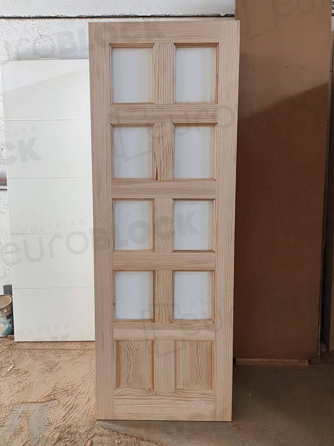 Puerta Corredera de Interior de Madera 10-Tableros Lacada en Blanco