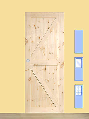 Puerta Corredera de Interior de Madera GR001 (Madera sin barnizar)