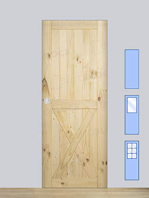 Puerta Corredera de Interior de Madera GR002 (Madera sin barniz)