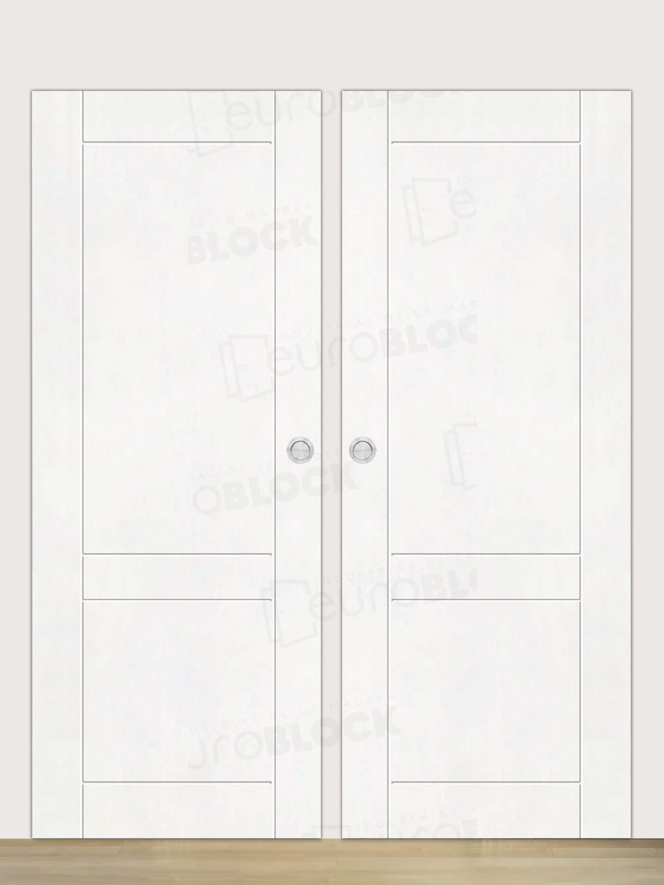 Puerta Corredera Doble de Salón Lacada Blanca P110