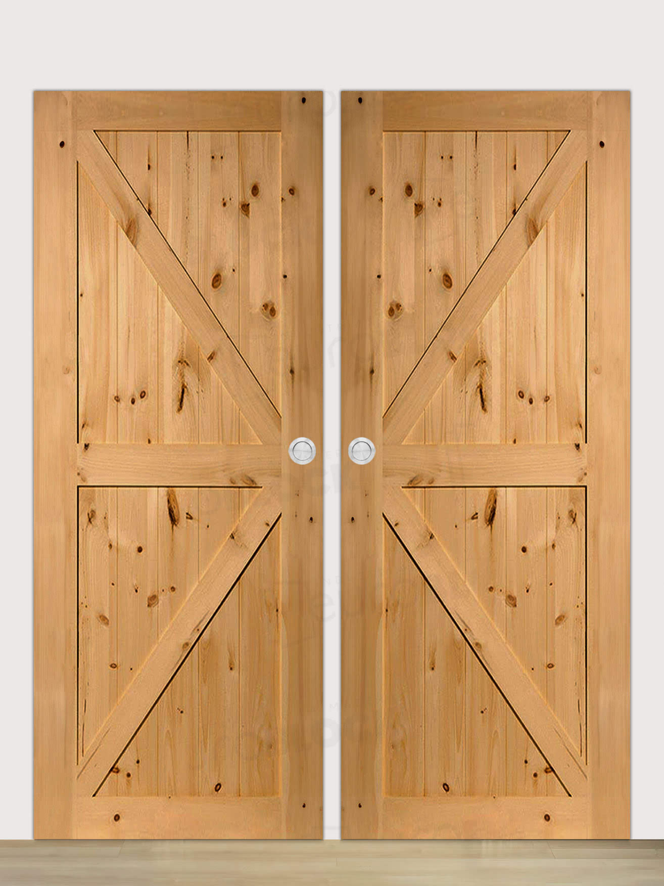 Puerta Corredera Doble de Salón de Madera GR001 Teñida