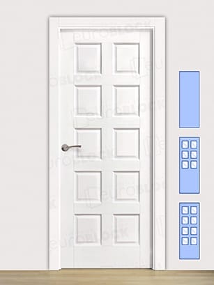 Puerta Block Rústica de Madera 10-Tableros Lacada en Blanco