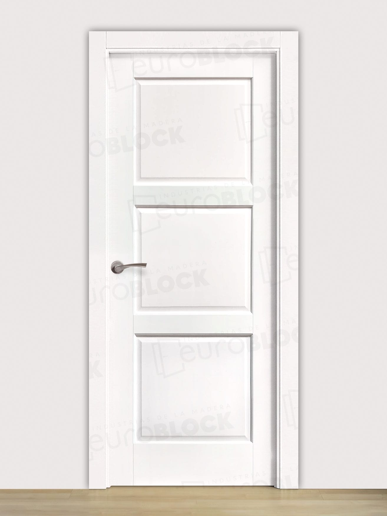 Puerta Block Rústica de Madera Amanecer Lacada en Blanco