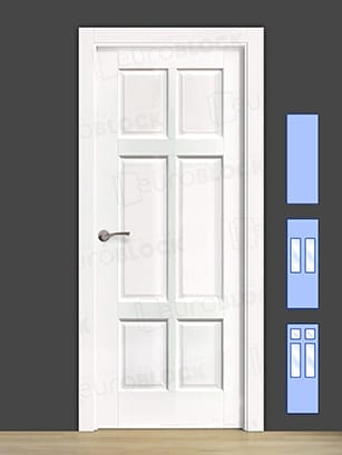 Puerta Block Rústica de Madera Arpa Lacada en Blanco