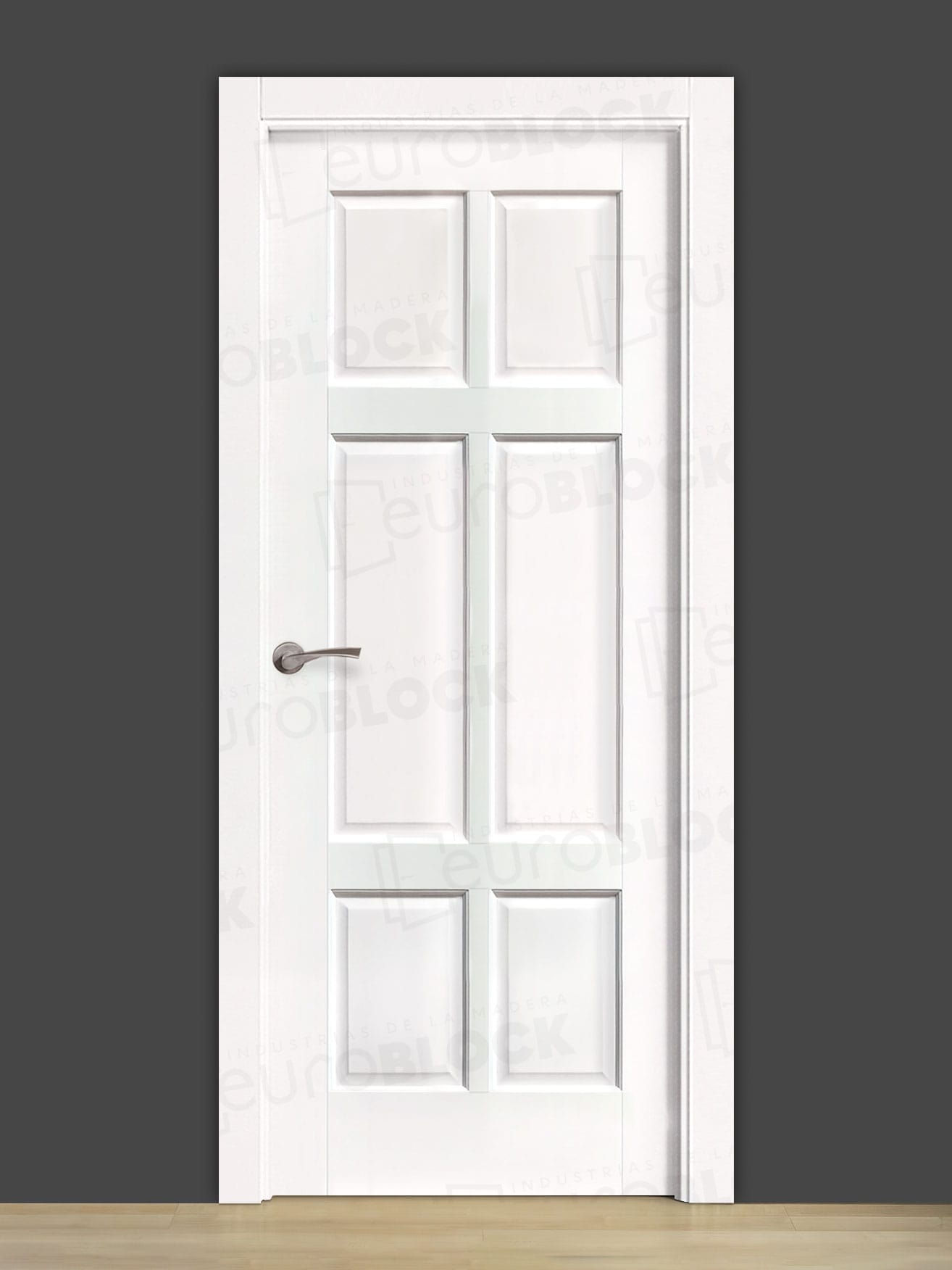 Puerta Block Rústica de Madera Arpa Lacada en Blanco