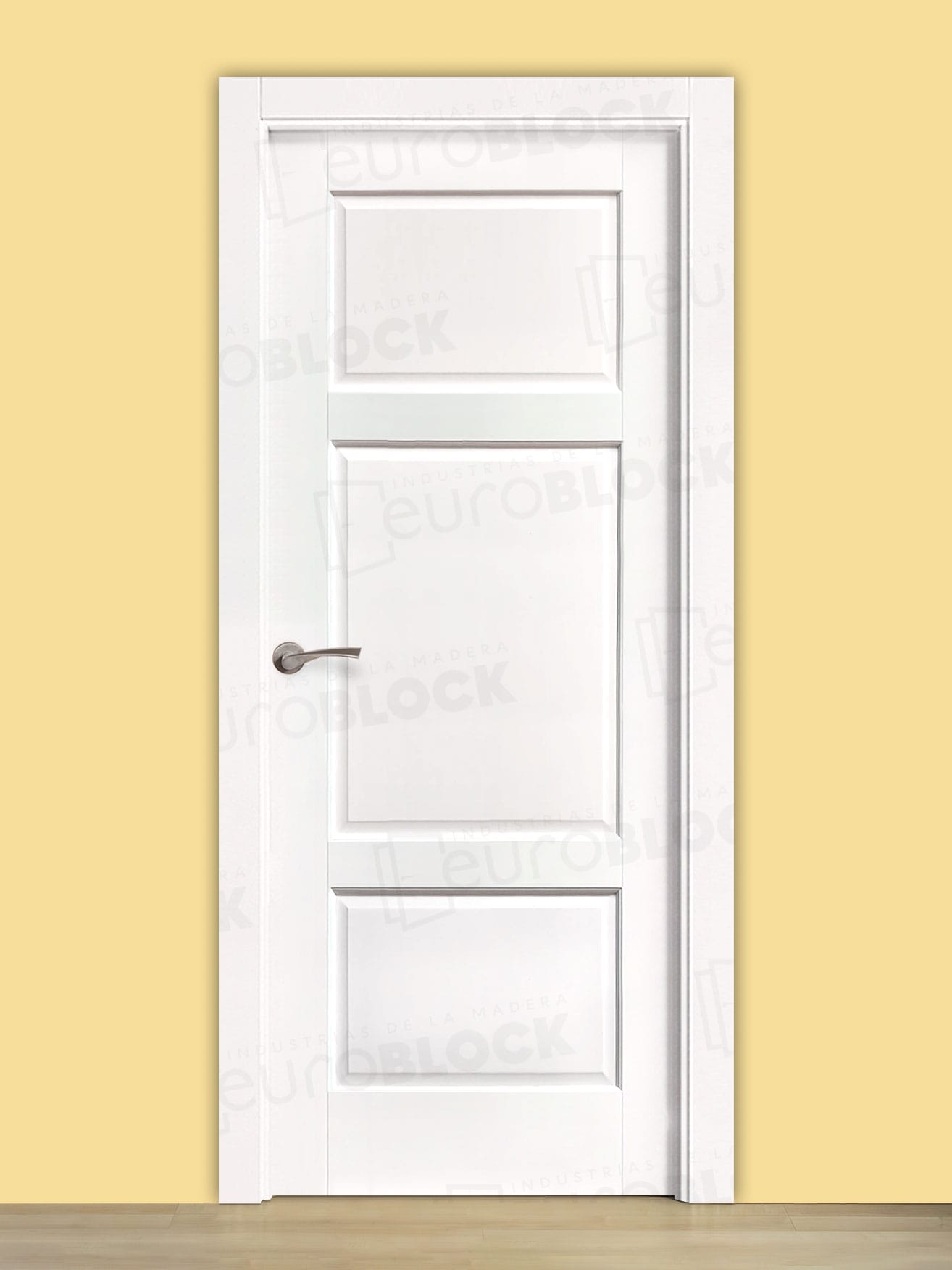 Puerta Block Rústica de Madera Bahía Lacada en Blanco