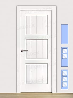Puerta Block Rústica de Madera Bernabeu Lacada en Blanco