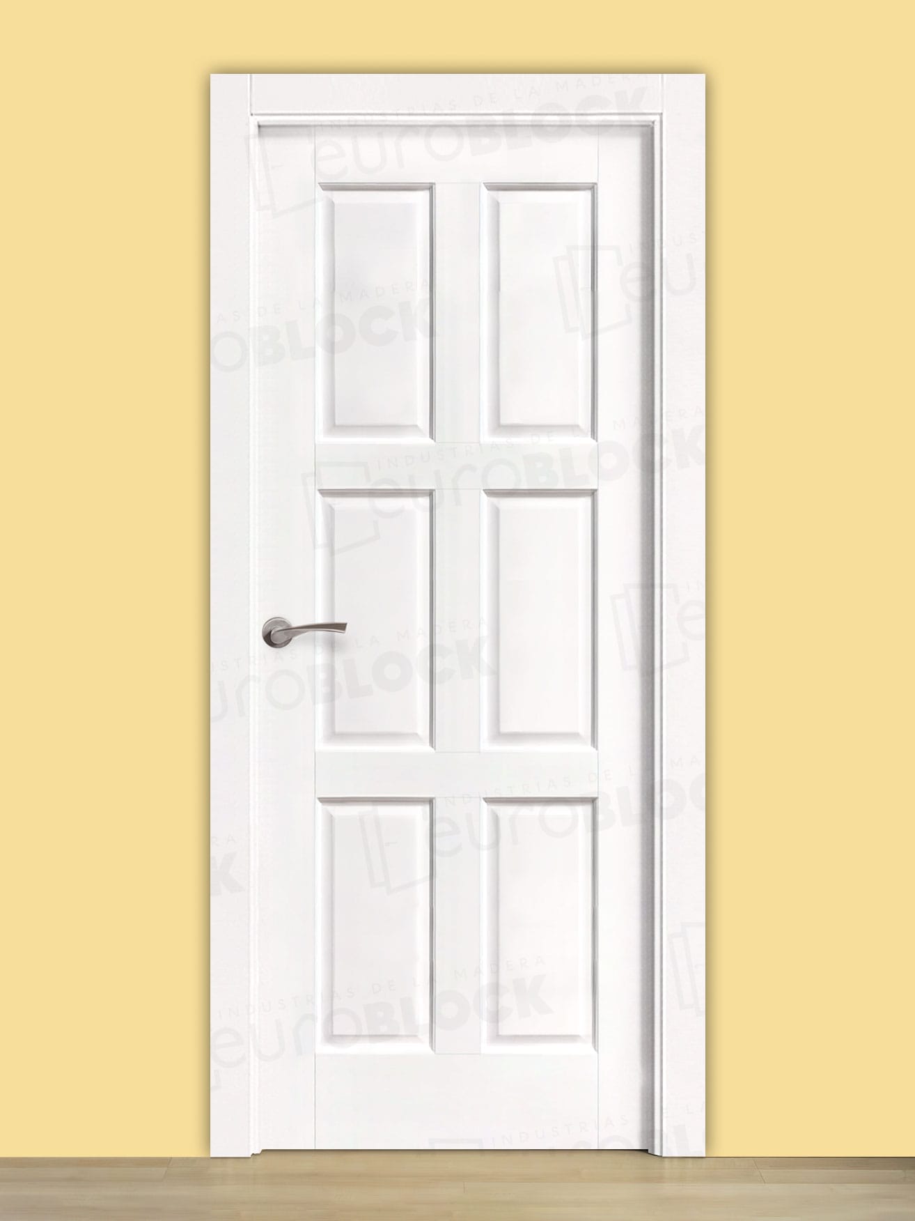 Puerta Block Rústica de Madera Bravo Lacada en Blanco