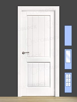 Puerta Block Rústica de Madera Brillante Lacada en Blanco