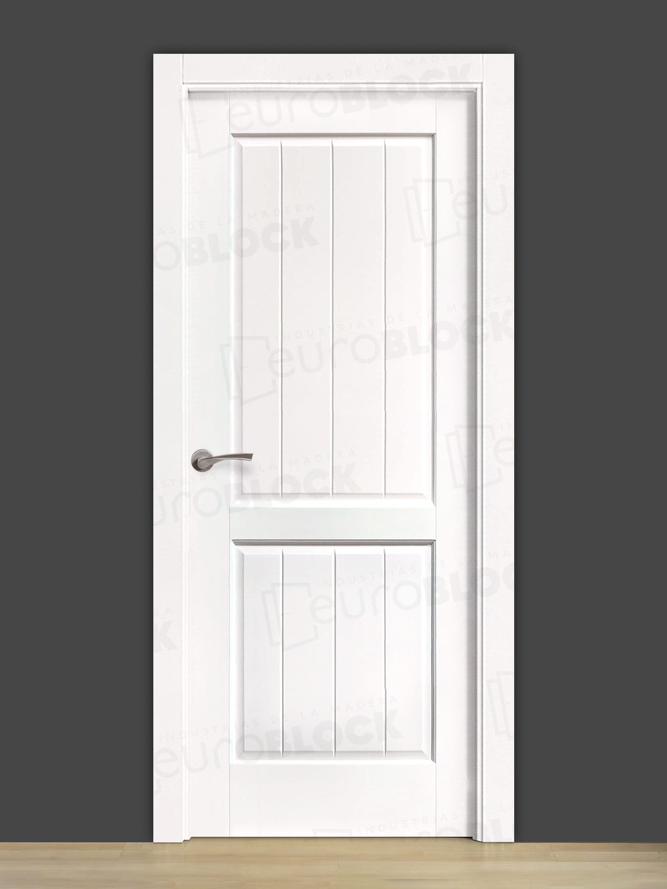 Puerta Block Rústica de Madera Brillante Lacada en Blanco
