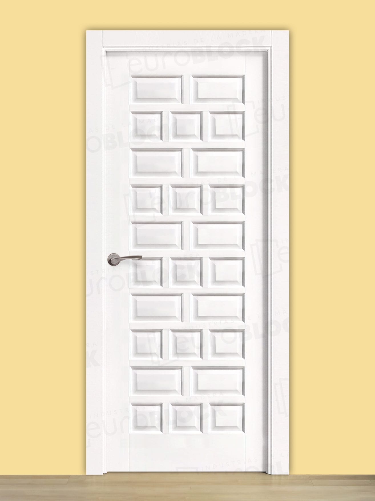 Puertas Castellanas en Block Rústicas de Madera Lacada en Blanco