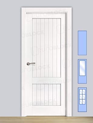 Puerta Block Rústica de Madera Cuenca Lacada en Blanco