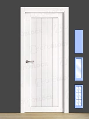 Puerta Block Rústica de Madera GR005  Lacada en Blanco