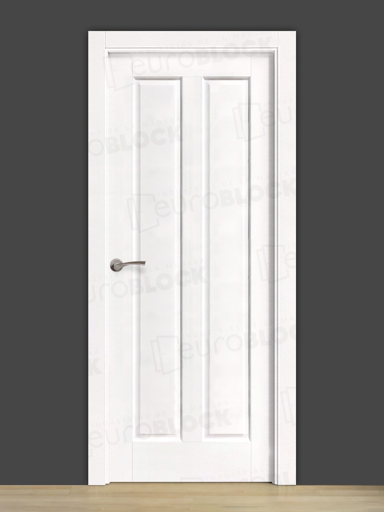 Puerta Block Rústica de Madera León Lacada en Blanco