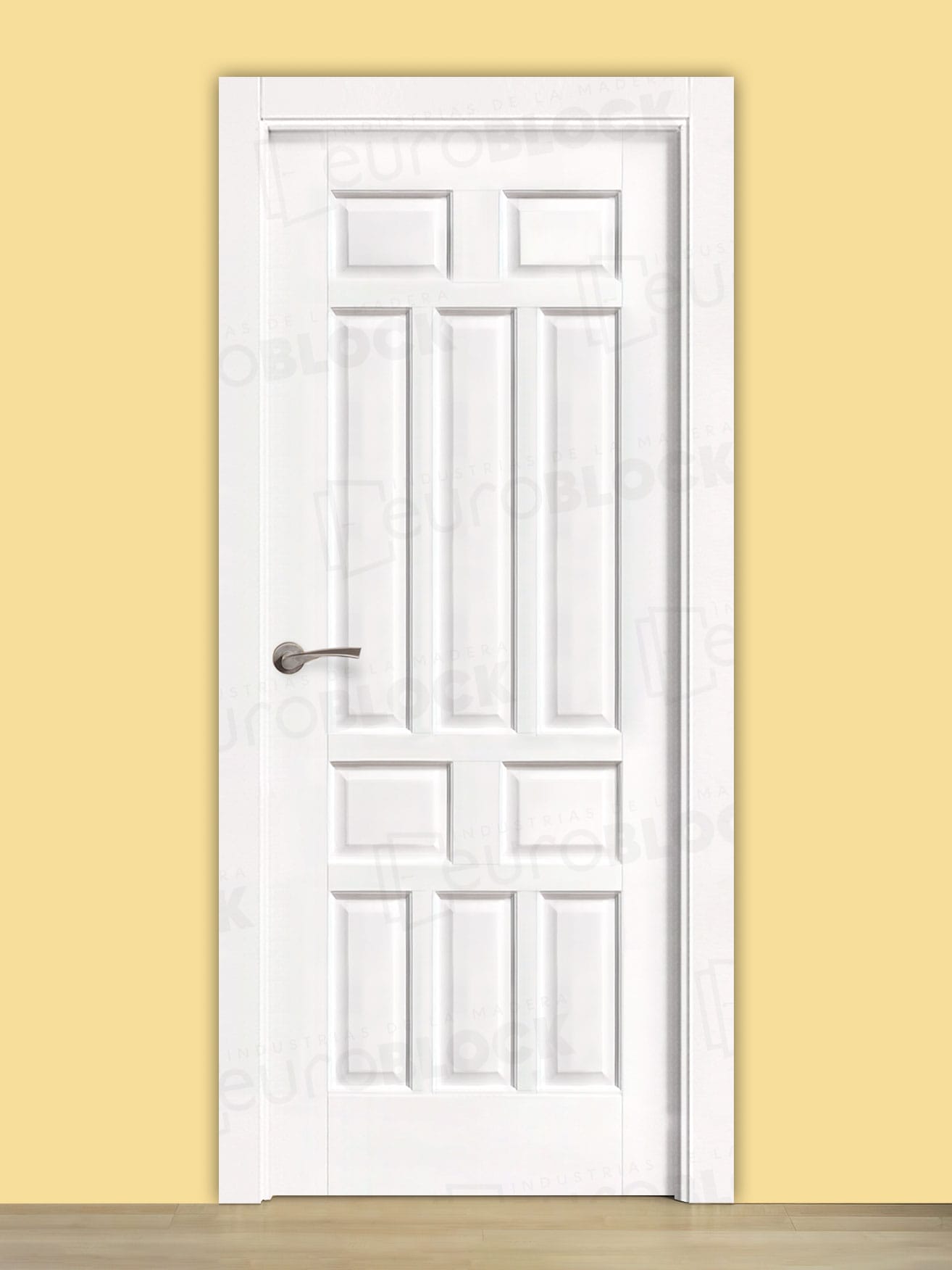 Puerta Block Rústica de Madera PM-8900 Lacada en Blanco