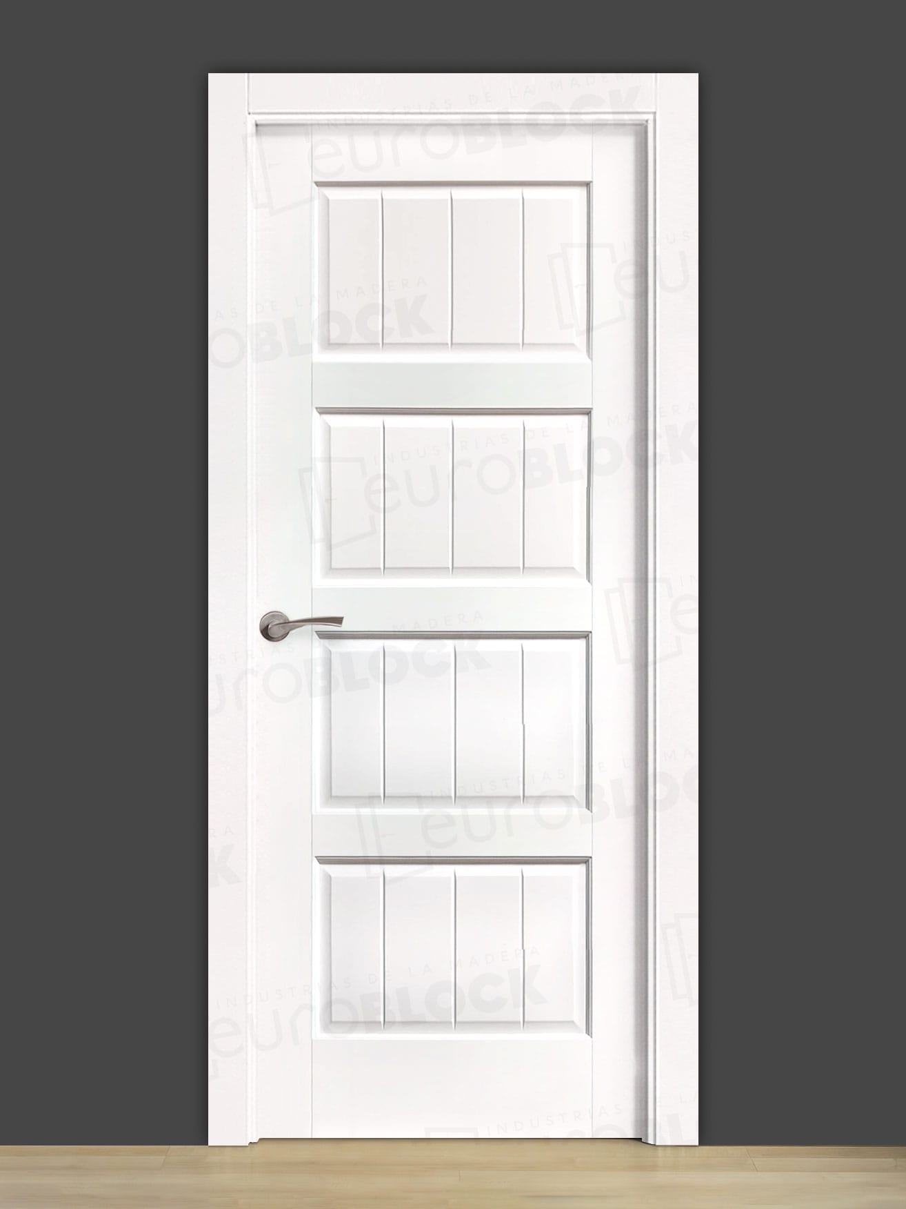 Puerta Block Rústica de Madera PM-9026 Lacada en Blanco