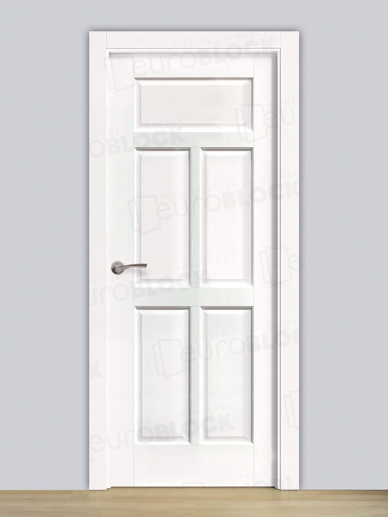 Puerta Block Rústica de Madera Retiro Lacada en Blanco