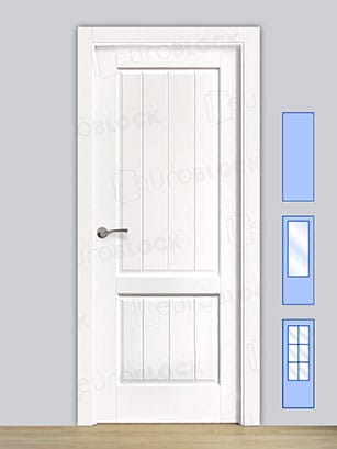 Puerta Block Rústica de Madera Heraldo Lacada en Blanco