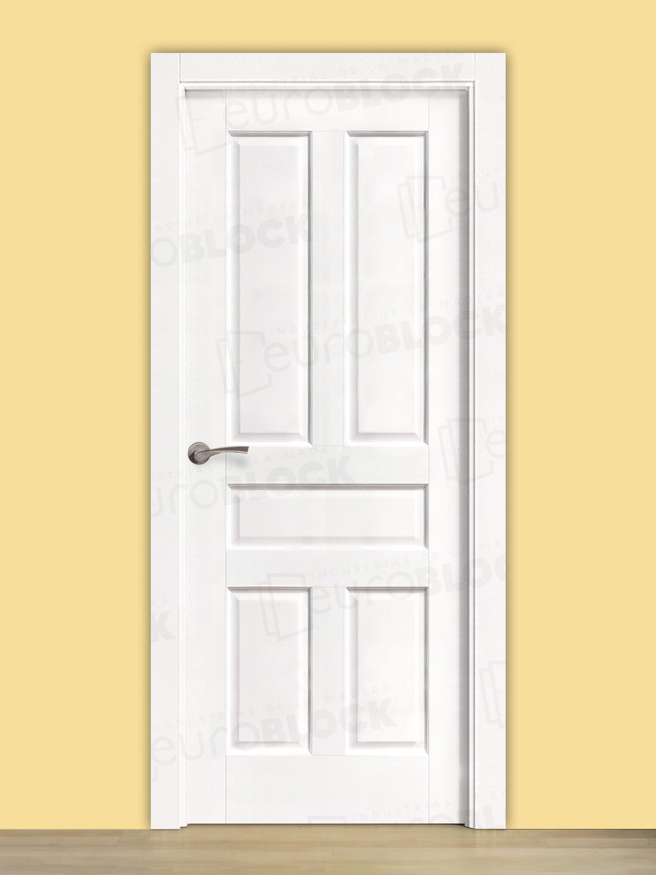 Puerta Block Rústica de Madera Malaga Lacada en Blanco