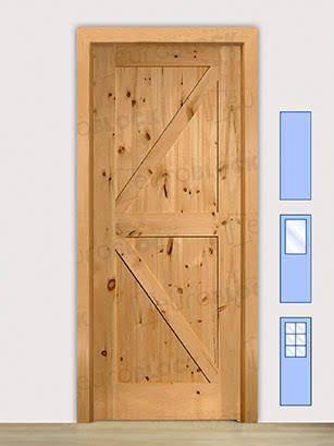 Puerta de Vaivén en Block de Interior Rústica de Madera GR001 Teñida