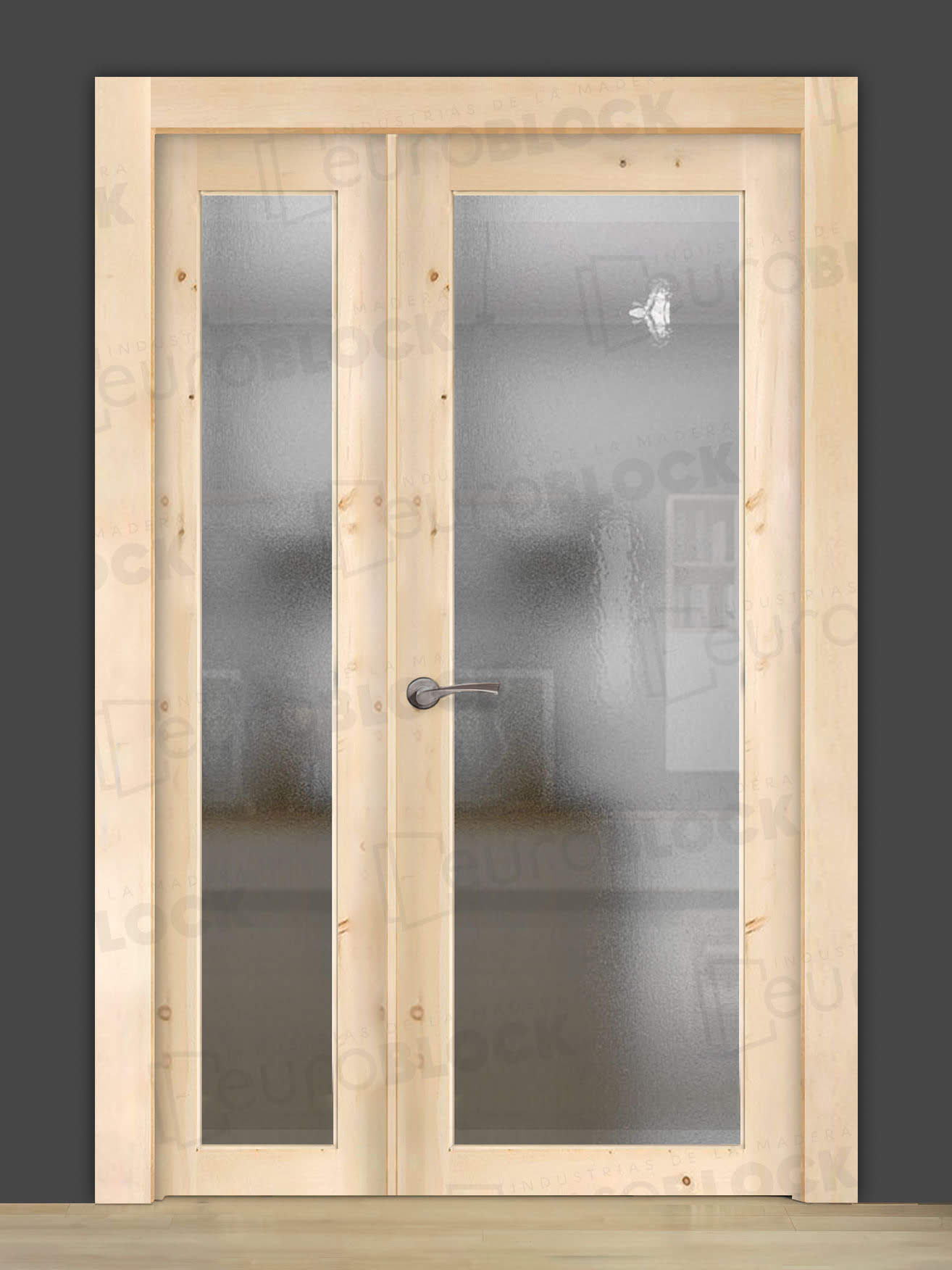 Puerta Doble para Salón Rústica GR004 (Madera sin barnizar)