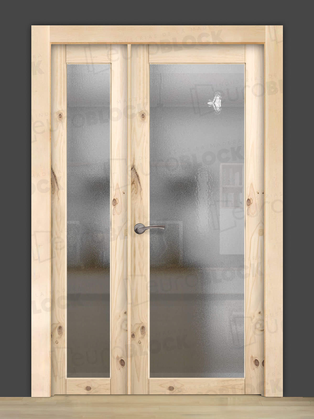 Puerta Doble para Salón Rústica GR005 (Madera sin barnizar)