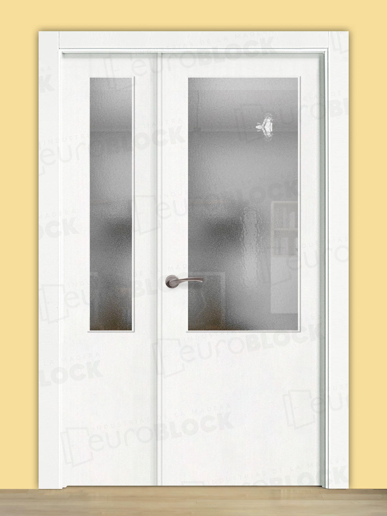 Puerta Doble para Salón Lacada Blanca PL1