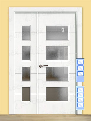 Puerta Doble para Salón Lacada Blanca PVT5