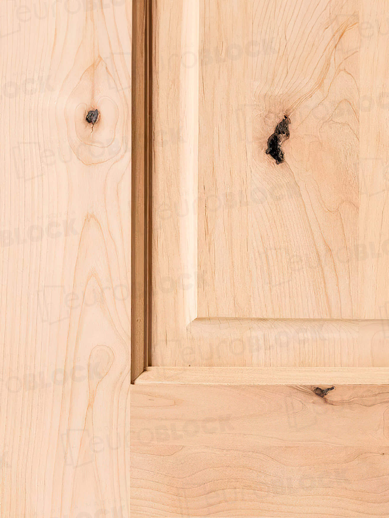 Puerta de Exterior con Dos Fijos de Madera Maciza Serie 6100