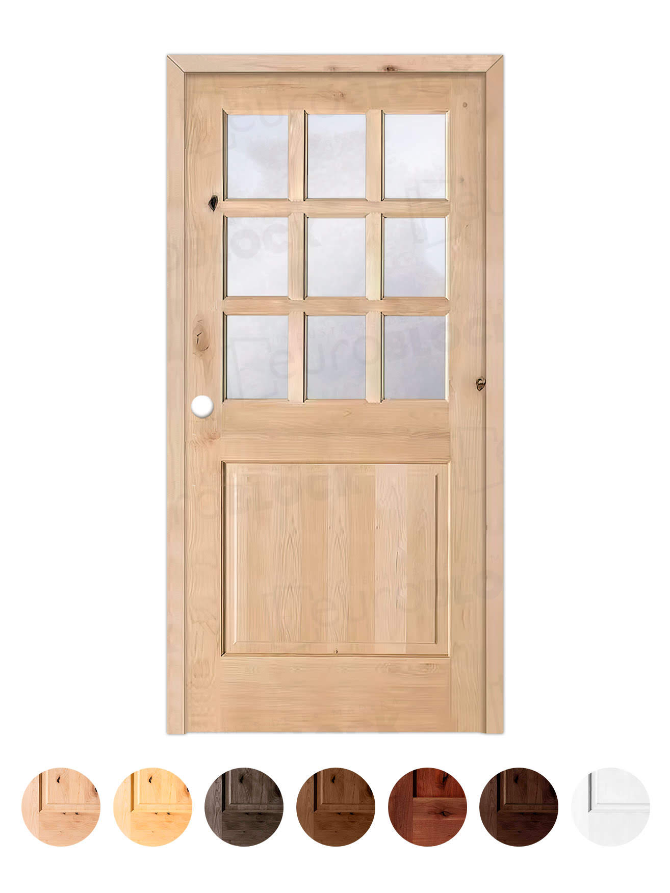 Puerta de Exterior de Madera Maciza Serie 1100-V9