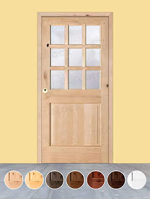 Puerta de Exterior de Madera Maciza Serie 1100-V9