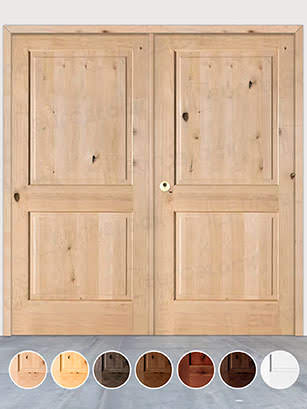 Puerta Doble de Exterior Fijos de Madera Maciza Serie 1100