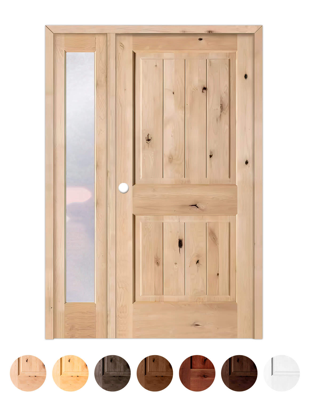 Puerta de Exterior con Fijo de Madera Maciza Serie 2100