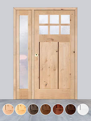 Puerta de Exterior con Fijo de Madera Maciza Serie 4100-V6