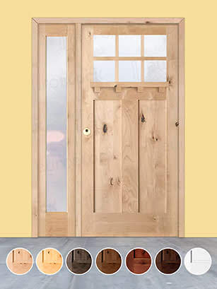 Puerta de Exterior con Fijo de Madera Maciza Serie 4100-T-V6