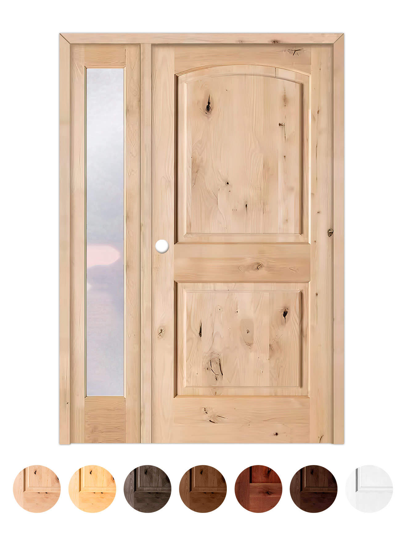 Puerta de Exterior con Fijo de Madera Maciza Serie 6100