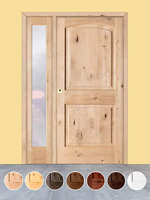 Puerta de Exterior con Fijo de Madera Maciza Serie 6100