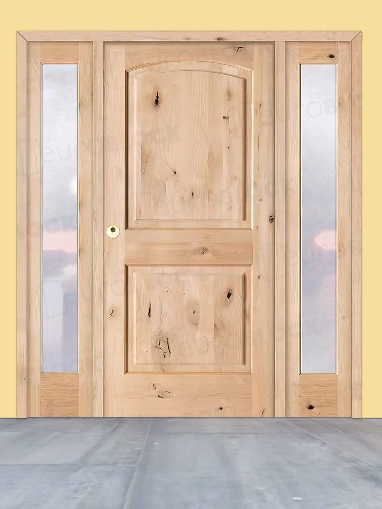 Puertas rústicas de exterior, Madera maciza