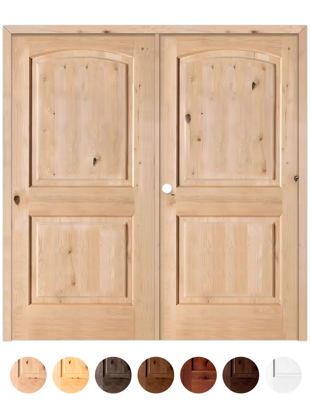 Puerta Doble de Exterior Fijos de Madera Maciza Serie 6100