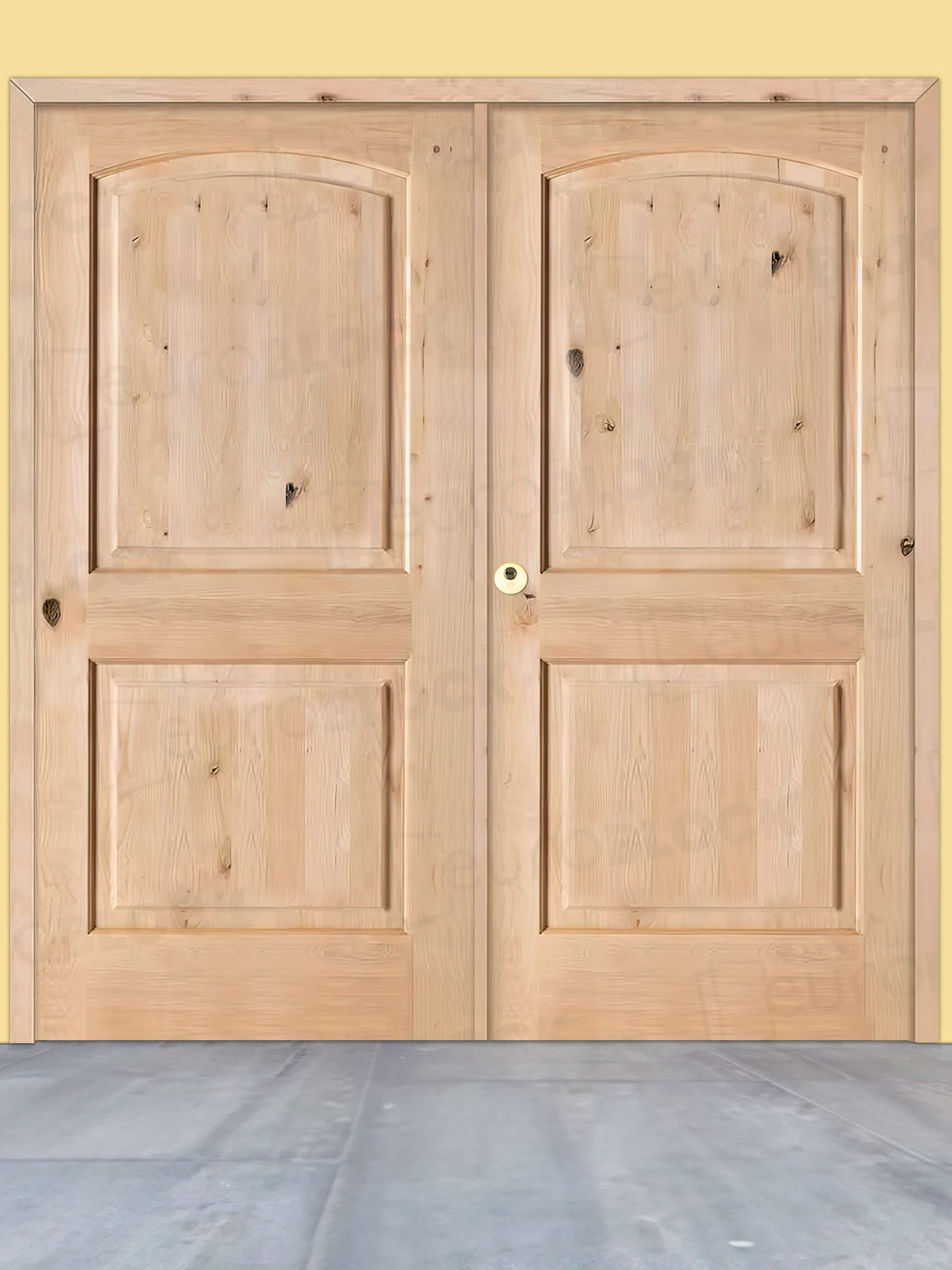 Puerta Doble de Exterior Fijos de Madera Maciza Serie 6100