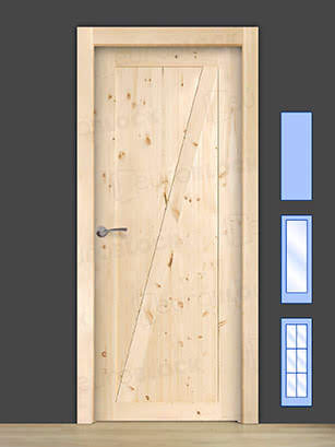 Puerta Block Rústica de Madera GR004 (Madera sin barnizar)