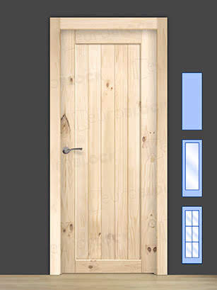 Puerta Block Rústica de Madera GR005 (Madera sin barnizar)