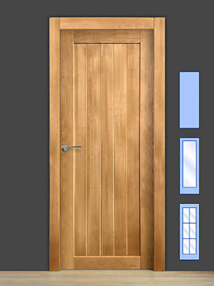 Puerta Block Rústica de Madera GR005 Teñida