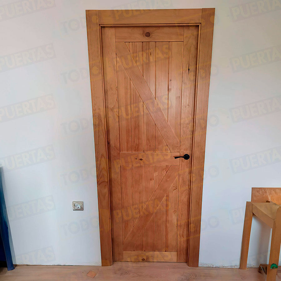 Puerta Block Rústica de Madera GR001 Teñida