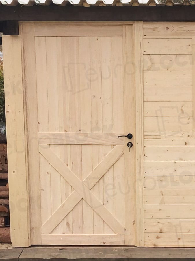 Puerta Block Rústica de Madera GR002 (Madera sin barniz)