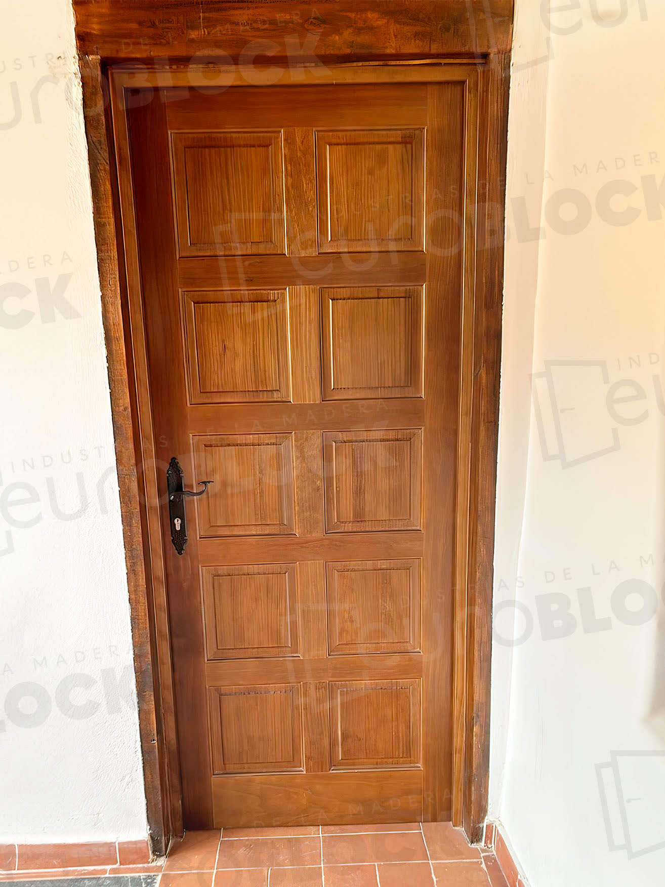 Puerta Block Rústica de Madera 10-Tableros