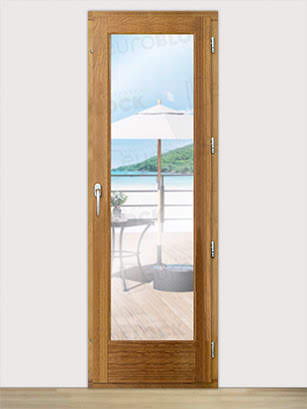 Balconera Europea de 200 cm de Madera Maciza de Iroko V1 Barniz (Cristal Transparente Incluido)