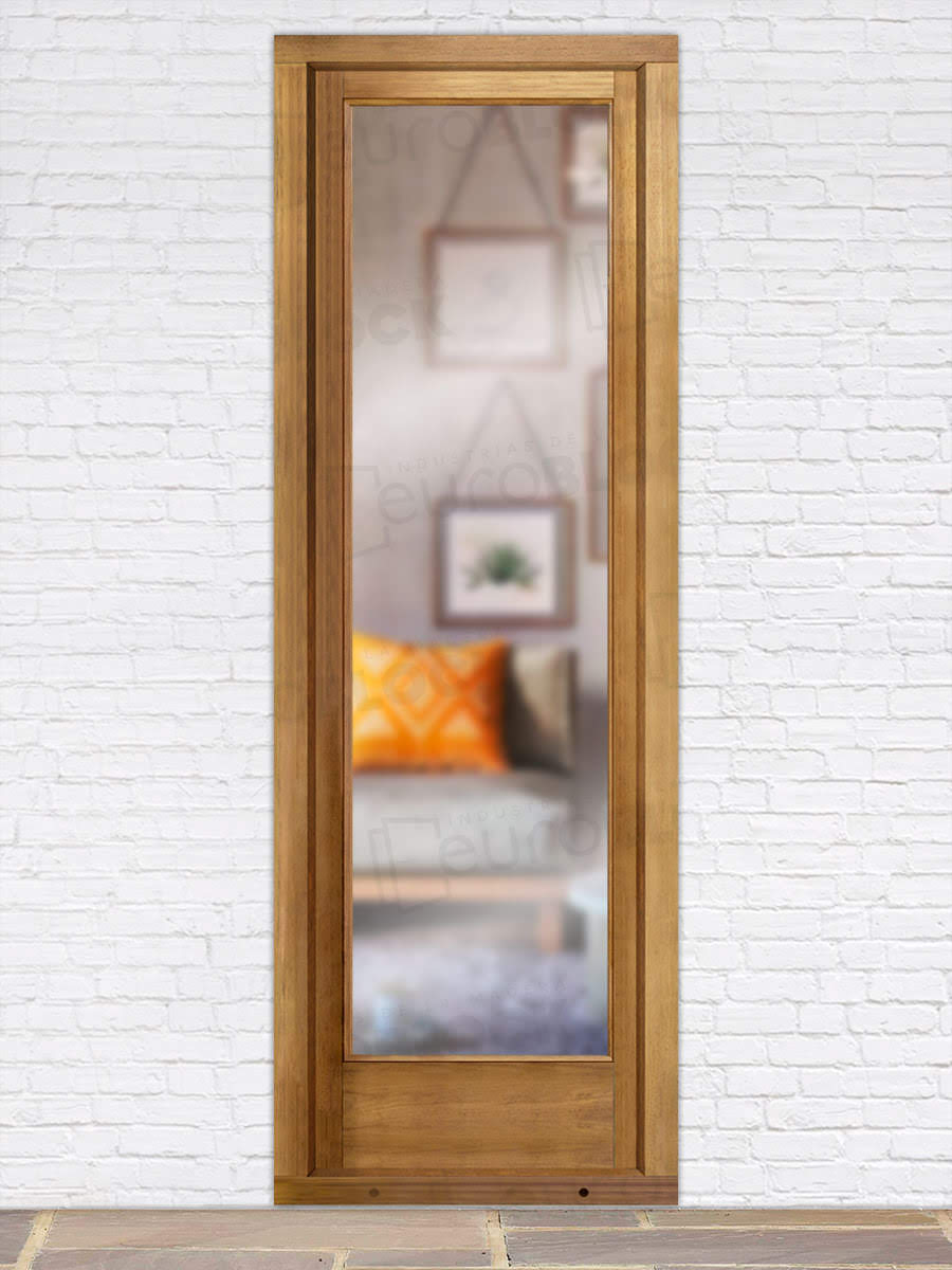 Balconera Europea Otras Medidas de Madera Maciza de Iroko V1 Barniz (Cristal Transparente Incluido)