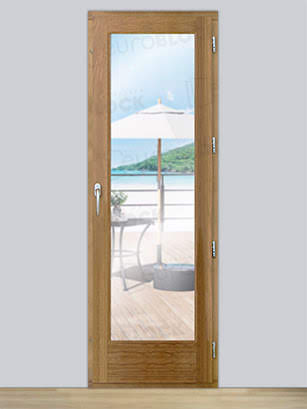 Balconera Europea Otras Medidas de Madera Maciza de Iroko V1 Crudo (Cristal Transparente Incluido)