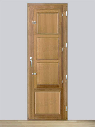 Balconera Europea de 200 cm de Madera Maciza de Iroko Huesca V1 Crudo (Cristal Transparente Incluido)
